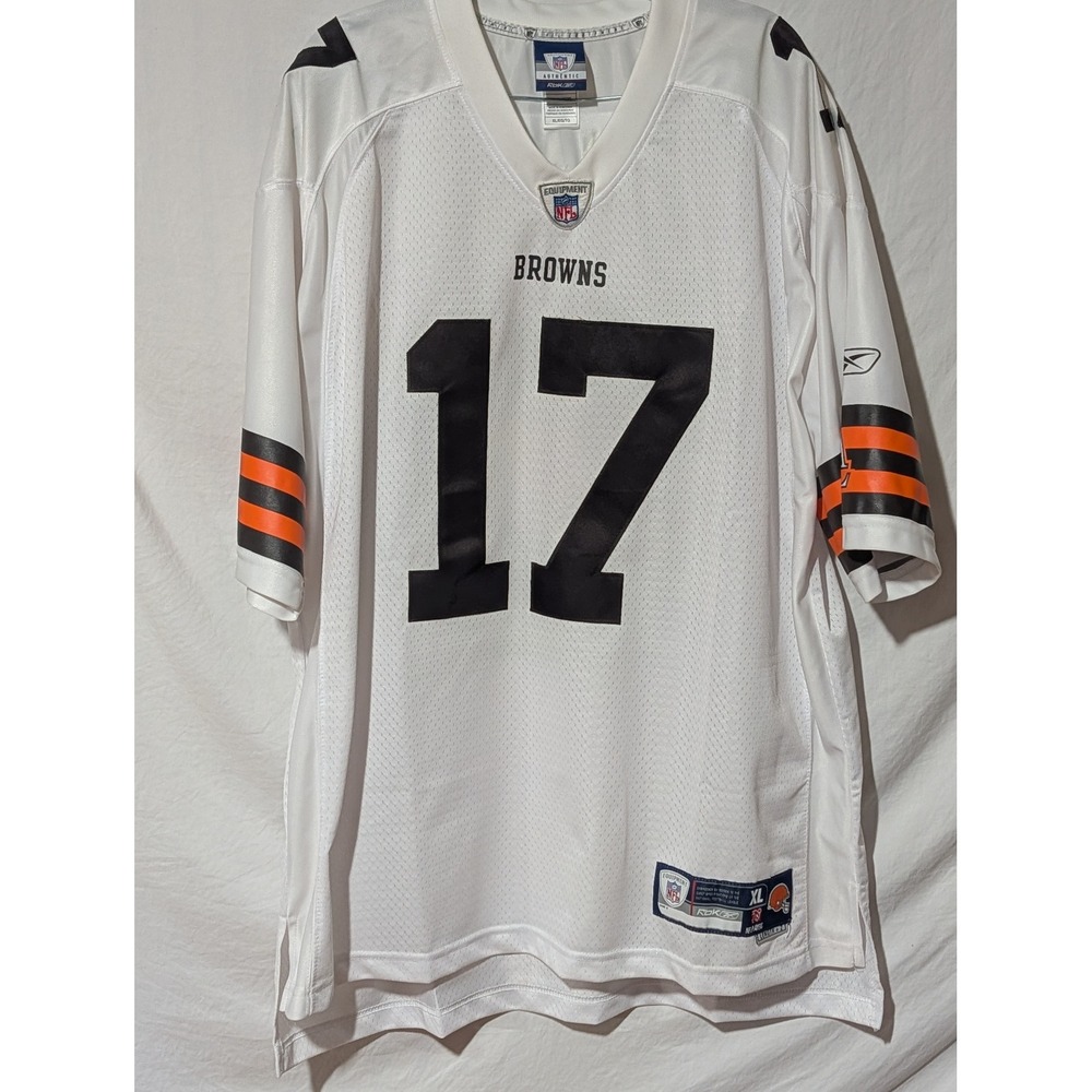 Reebok NFL Authentic Cleveland Browns Braylon Edwards #17 Jersey White XL